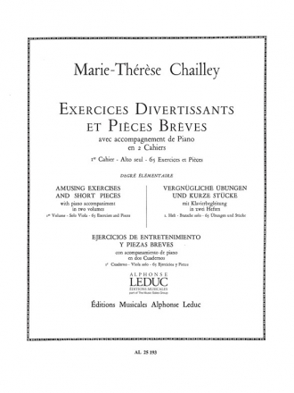 EXERCICES DIVERTISSANTS ET PIECES BREVES VOL.1 POUR ALTO SEUL (FR/EN/DT/SP)