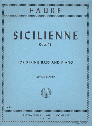Sicilienne op.78 for string bass and piano