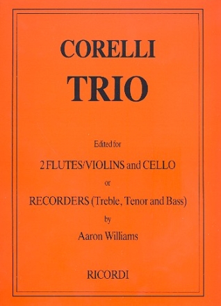 Trio d minor op.3,5 for 2 flutes (violins) and cello (or 3 recorders (ATB)) score and parts