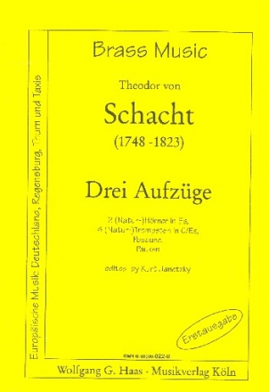 3 Aufzge fr 2 Hrner in Es, 4 Trompeten in Es, Posaune und Pauken Partitur und Stimmen