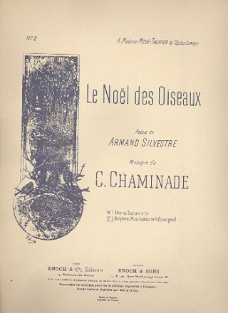 LE NOEL DES OISEAUX POUR BARYTON OU MEZZO SOPRANO ET PIANO (E-DUR) SILVESTRE, A., POESIE