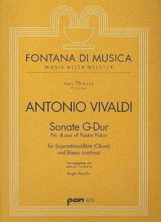 Sonate G-Dur Nr.4 fr Sopranblockflte (Oboe) und Bc