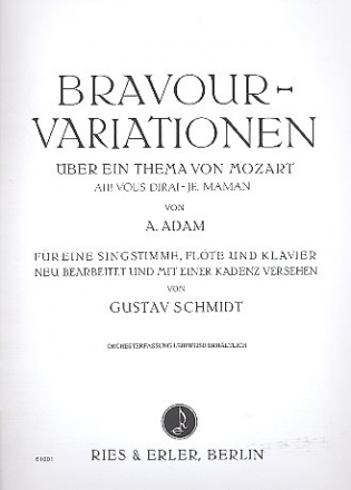 Bravour-Variationen ber ein Thema von Mozart fr Singstimme, Flte und Klavier (dt/fr)