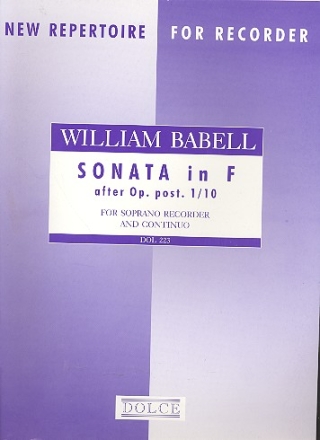 Sonata f major op.1,10 for soprano recorder and bc