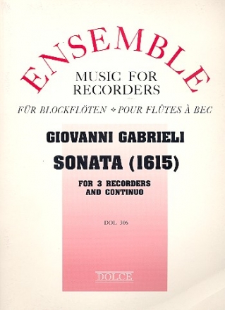 Sonata (1615)  for 3 treble recorders and bc