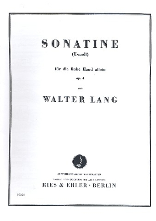 Sonatine e-Moll op.4 fr Klavier linke Hand allein