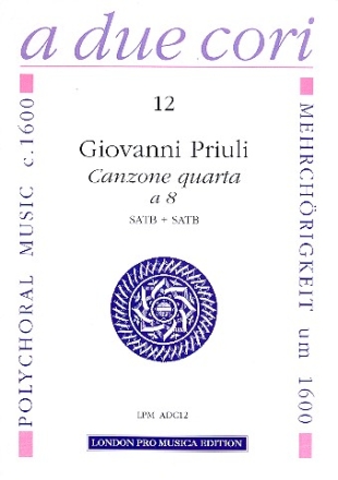 Canzone quarta a 8 fr 4 Instrumente in 2 Chren Partitur und Stimmen