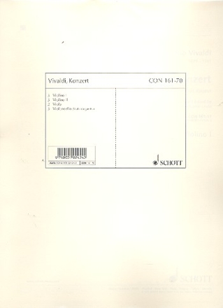Concerto C-Dur op. 44/11 RV 443 / PV 79 fr Piccolo-Blockflte (Alt-Blockflte), 2 Violinen, Viola und Basso c Stimmensatz - 3 Violinen I, 3 Violinen II, 2 Violen, 3 Violoncelli/Kon