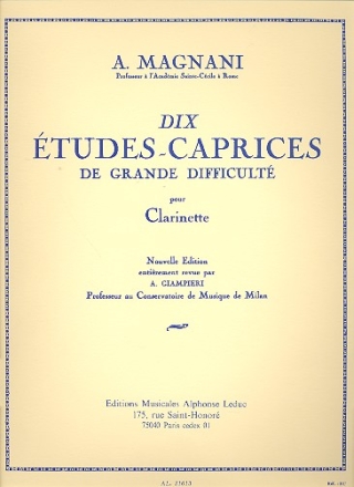 10 Etudes-Caprices de grande difficult pour clarinette