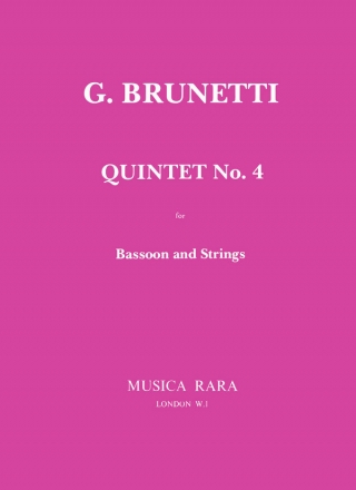 Quintett D-Dur Nr.4 für Fagott und Streicher Partitur und Stimmen