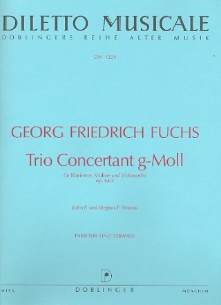 Trio Concertant g-Moll op. 64/3 fr Klarinette, Violine und Violoncello Partitur und Stimmen