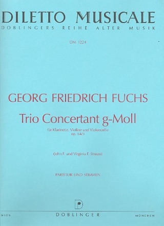 Trio Concertant g-Moll op. 64/3 fr Klarinette, Violine und Violoncello Partitur und Stimmen