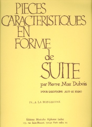  la hongroise pour saxophone alto et piano