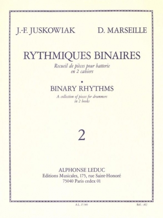 Rythmiques binaires vol.2 recueil de pices pour batterie en 2 cahiers