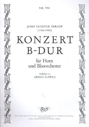 Konzert B-Dur fr Horn und Blasorchester Direktion in C