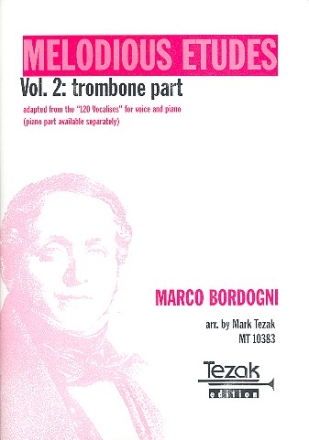 Melodious Etudes vol.2 - trombone part adapted from the 120 vocalises for voice and piano