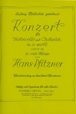 Konzert a-Moll op.52 fr Violoncello und Orchester fr Violoncello und Klavier