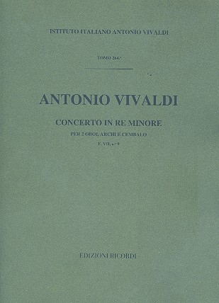 Concerto re minore F7,9 per 2 oboi, archi e cembalo partitura