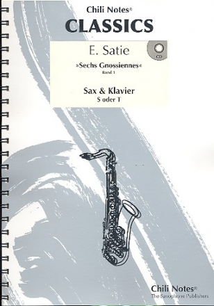 6 Gnossiennes Band 1 (Nr.1-3, +CD) fr Saxophon (S/T) und Klavier