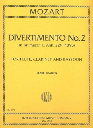 Divertimento Bb major no.2 KVAnh.229 for flute, clarinet and bassoon parts