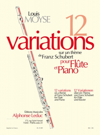 12 VARIATIONS D'APRES LA VARIATION NO.3 DE SCHUBERT POUR FLUTE ET PIANO                          BG