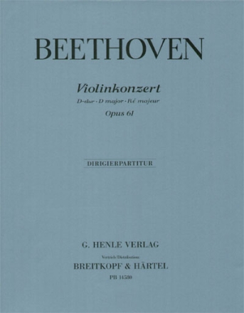 Konzert D-Dur op.61 fr Violine und Orchester Dirigierpartitur