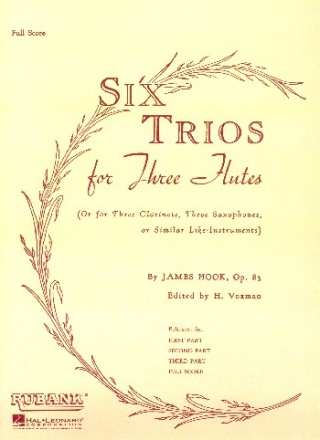 6 Trios op.83 for 3 flutes (clarinets, saxophones) score