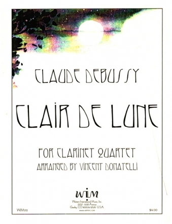 Clair de lune for 4 clarinets score and parts