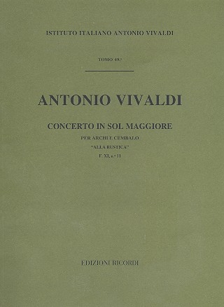 Concerto sol maggiore F.XI:11 per archi e cembalo partitura