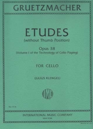 Etudes without thumb position op.38 - technology of cello-playing Vol. for cello KLENGEL, ED.