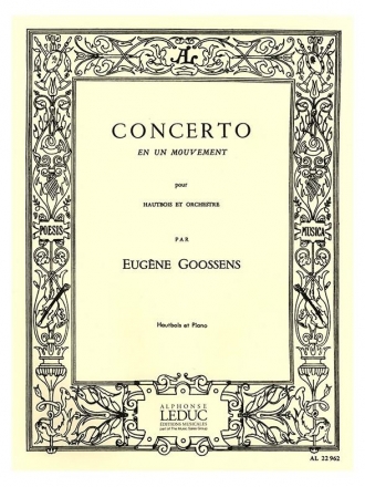 Concerto en un mouvement pour hautbois et orchestre pour hautbois et piano