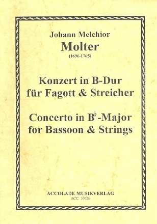 Konzert B-Dur fr Fagott und Streicher Partitur und Streicherset (4-4-3-3)