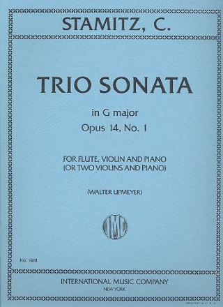 Trio Sonata G major op.14,1 for flute (violin), violin and piano parts