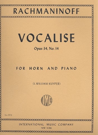 Vocalise op.34,14 for horn in F and piano