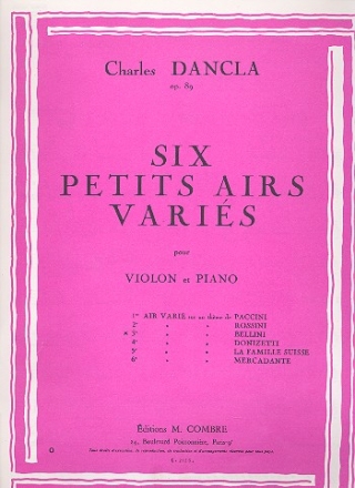 Air vari op.89,3 sur un thme de Bellini pour violon et piano