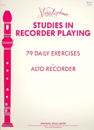 Studies in Recorder Playing for alto recorder