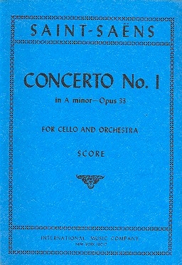 Concerto a minor op.33 no.1 for cello and orchestra study score