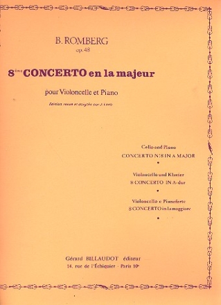 Concerto la majeur no.8 op.48 pour violoncelle et piano