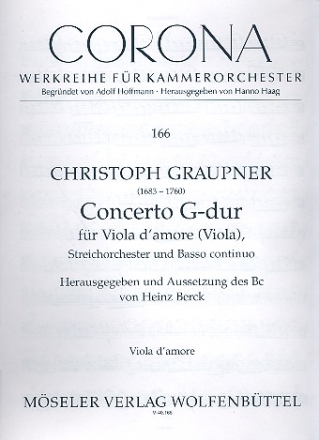 Concerto G-Dur für Viola d'amore, Streicher und Bc Viola d'amore