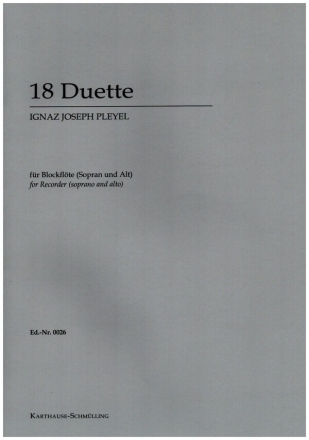 18 Duette fr 2 Blockflten (SA) Spielpartitur