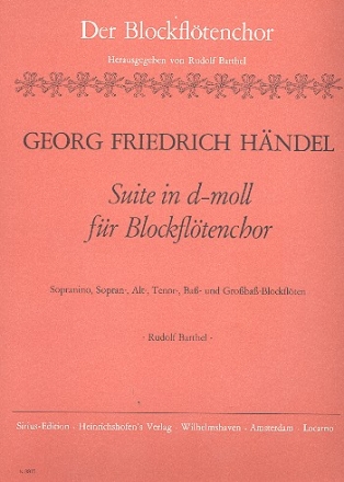 Suite d-Moll fr 4 Blockfltenchor Partitur