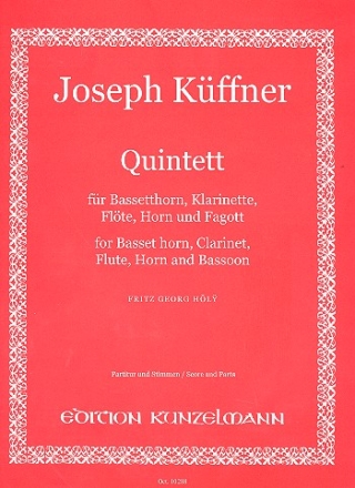 Quintett fr Bassetthorn, Klarinette, Flte, Horn und Fagott Partitur und Stimmen