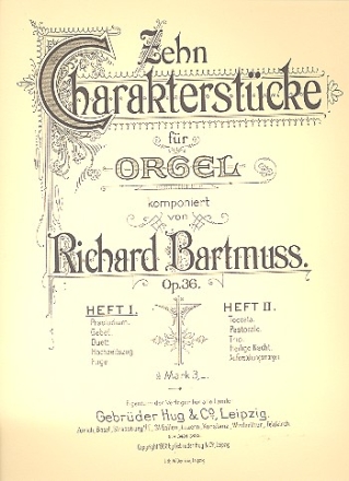 10 Charakterstcke op.36 Band 1 (Nr.1-5) fr Orgel