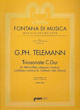 Triosonate C-Dur fr Altblockflte, obligates Cembalo und Bc (2. Cembalo oder Gitarre)