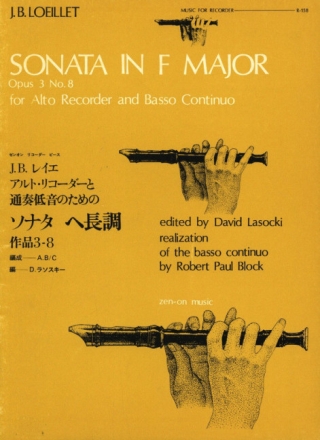 Sonata f major op.3,8 for alto recorder and bc