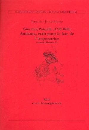 Andante, crit pour la fete de l'Impratrice per corno en fa e arpa (pianoforte)