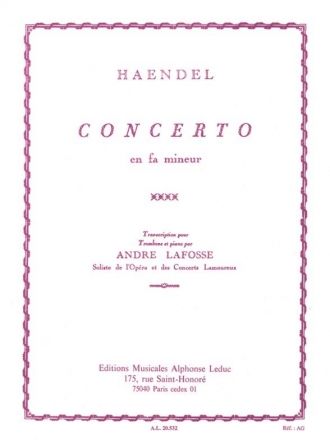 Concerto fa mineur pour trombone et piano