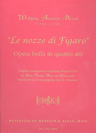 Le nozze di Figaro fr Flte und Streichtrio,  Stimmen Wendt, J., Bearb. (1791)