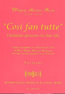 Cosi fan tutte fr Flte, Violine, Viola und Violoncello Studienpartitur