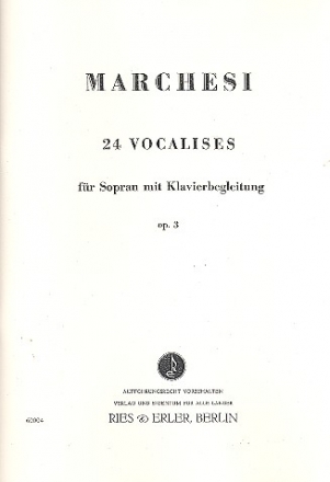 24 vocalises op.3 fr Sopran mit Klavierbegleitung